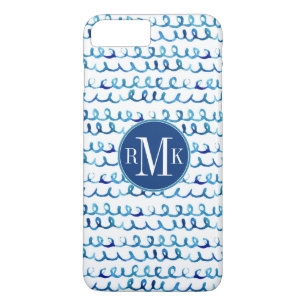 Handmatig geschilderd blauw Waterverf avy patroon Case-Mate iPhone Case