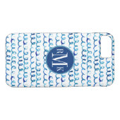 Handmatig geschilderd blauw Waterverf avy patroon Case-Mate iPhone Case (Achterkant (Horizontaal))