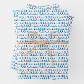 Handmatig geschilderd blauw Waterverf avy patroon Inpakpapier Vel (In situ)