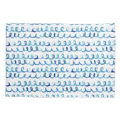 Handmatig geschilderd blauw Waterverf avy patroon Kussensloop (Achterkant-Links)