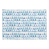 Handmatig geschilderd blauw Waterverf avy patroon Kussensloop (Achterkant-Rechts)