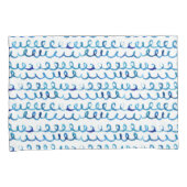 Handmatig geschilderd blauw Waterverf avy patroon Kussensloop (Voorkant-Rechts)