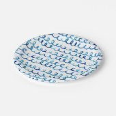 Handmatig geschilderd blauw Waterverf avy patroon Papieren Bordje (Gekanteld)