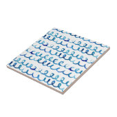 Handmatig geschilderd blauw Waterverf avy patroon Tegeltje (Zijkant)