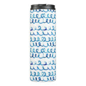 Handmatig geschilderd blauw Waterverf avy patroon Thermosbeker (Achterkant)