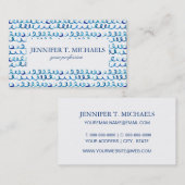 Handmatig geschilderd blauw Waterverf avy patroon Visitekaartje (Voorkant / Achterkant)