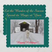 Handmatig geschilderd met Samoyed Flat Holiday Car Feestdagenkaart (Voorkant / Achterkant)