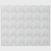 Handmatig geschilderd zwart valpatroon op wit cadeaupapier (Vlak)