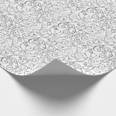 Handmatig geschilderd zwart valpatroon op wit cadeaupapier (Hoek)