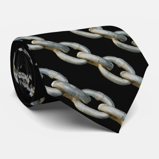 HANDMATIG STROPDAS - ZWART/PEWTER/METAAL (Opgerold)