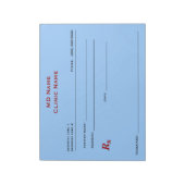 Handmatig voorgeschreven pad (groot - blauw) notitieblok (Linkerzijde)