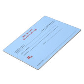 Handmatig voorgeschreven pad (groot - blauw) notitieblok (Schuin)
