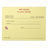 Handmatig voorgeschreven pad (groot - geel) notitieblok (Voorkant)