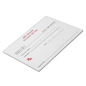 Handmatig voorgeschreven pad (groot - licht grijs) notitieblok (Schuin)