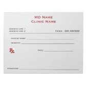 Handmatig voorgeschreven pad (groot - licht grijs) notitieblok (Voorkant)