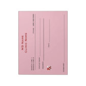Handmatig voorgeschreven pad (groot - roze) notitieblok (Linkerzijde)
