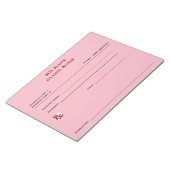 Handmatig voorgeschreven pad (groot - roze) notitieblok (Schuin)