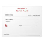 Handmatig voorgeschreven pad (groot - wit) notitieblok (Voorkant)