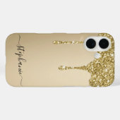 Handmatige, aangepaste naam Gold Glitter-schijven Case-Mate iPhone Case (Achterkant (horizontaal))