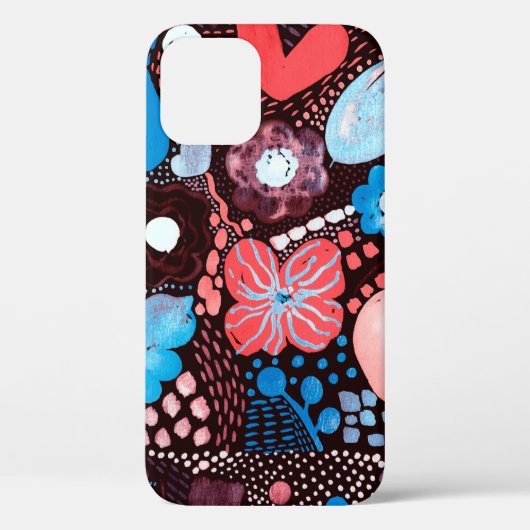 Handmatige Abstracte Waterverf Schets Doodle Fl Case-Mate iPhone Case (Achterkant)