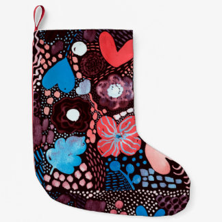 Handmatige Abstracte Waterverf Schets Doodle Fl Kleine Kerstsok