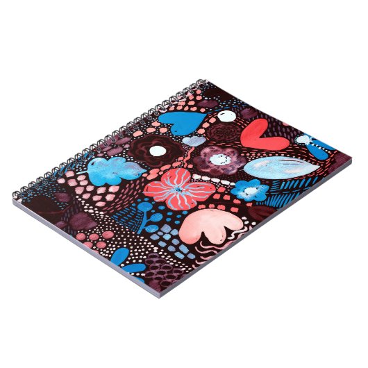 Handmatige Abstracte Waterverf Schets Doodle Fl Notitieboek (Linkerzijde)