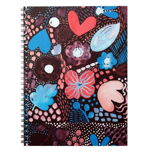 Handmatige Abstracte Waterverf Schets Doodle Fl Notitieboek (Voorkant)