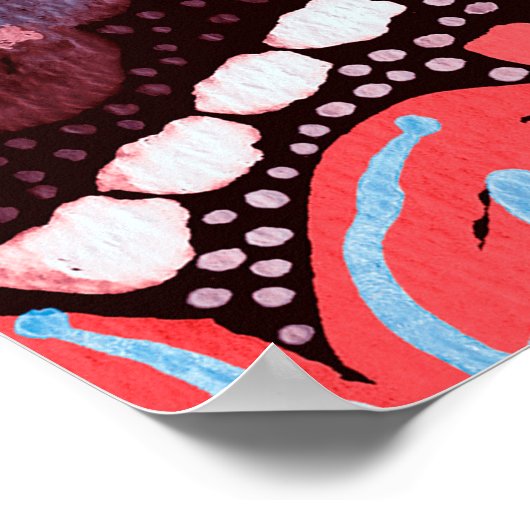 Handmatige Abstracte Waterverf Schets Doodle Fl Poster (Hoek)