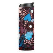 Handmatige Abstracte Waterverf Schets Doodle Fl Thermosbeker (Gedraaid links)