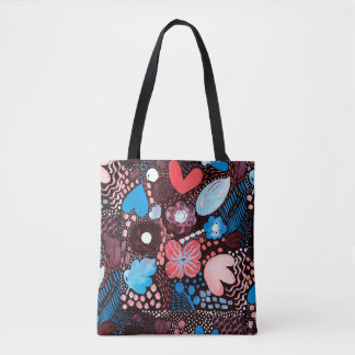 Handmatige Abstracte Waterverf Schets Doodle Fl Tote Bag