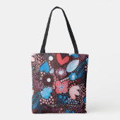 Handmatige Abstracte Waterverf Schets Doodle Fl Tote Bag (Achterkant)