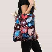 Handmatige Abstracte Waterverf Schets Doodle Fl Tote Bag (Dichtbij)