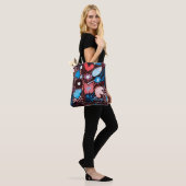 Handmatige Abstracte Waterverf Schets Doodle Fl Tote Bag (Op model)