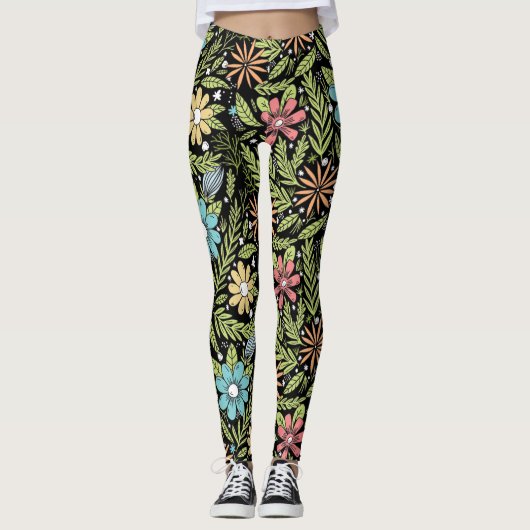 Handmatige afvoerbloemen leggings (Voorkant)