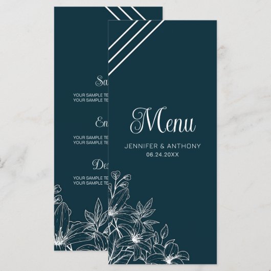 Handmatige afvoerbloemen menu (Voorkant / Achterkant)
