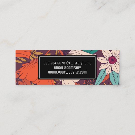 Handmatige afvoerbloemen mini visitekaartje (Achterkant)