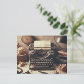 Handmatige  Antiek typemachine Brown Sepia Briefkaart (Staand voorkant)