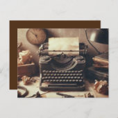 Handmatige  Antiek typemachine Brown Sepia Briefkaart (Voorkant / Achterkant)