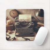 Handmatige  Antiek typemachine Brown Sepia Muismat (Met muis)