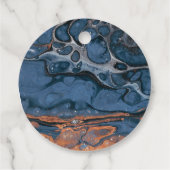 Handmatige blauwe marmertag bedankjes labels (Achterkant)