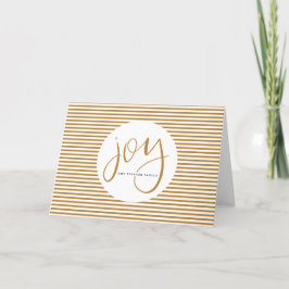 Handmatige briefing met Gold Pinstripe-kaart Feestdagen Kaart