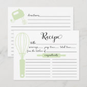 Handmatige briefing met groene bridal ShowerRecipe Briefkaart (Voorkant / Achterkant)
