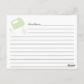 Handmatige briefing met groene bridal ShowerRecipe Briefkaart (Achterkant)