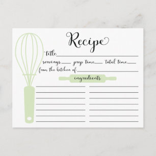 Handmatige briefing met groene bridal ShowerRecipe Briefkaart