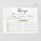 Handmatige briefing met groene bridal ShowerRecipe Briefkaart (Voorkant)