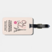 Handmatige Eiffeltoren Bagagelabel (Achterkant horizontaal)