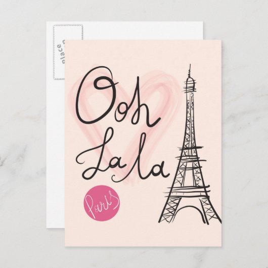 Handmatige Eiffeltoren Briefkaart (Voorkant / Achterkant)