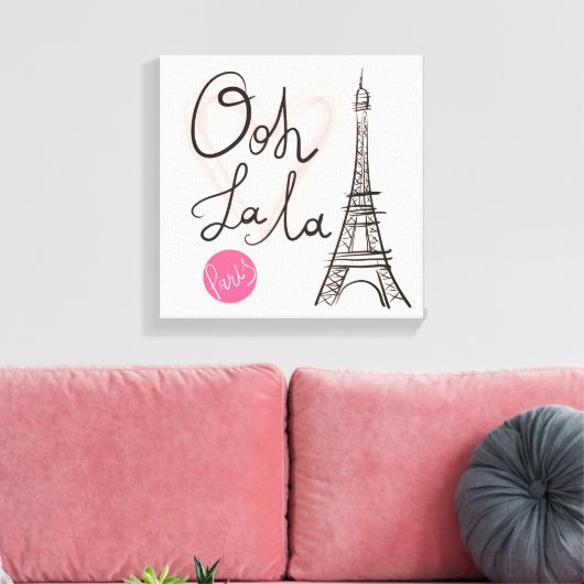 Handmatige Eiffeltoren Canvas Afdruk (Insitu (Woonkamer))