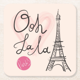 Handmatige Eiffeltoren Kartonnen Onderzetters