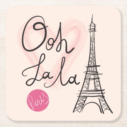 Handmatige Eiffeltoren Kartonnen Onderzetters (Voorkant)